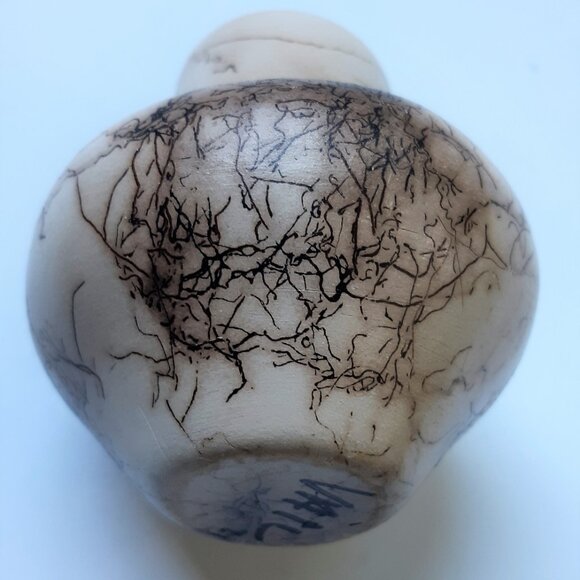 Native American Navajo Horse Hair Pottery Vase signed VAIL Mint Condition - Picture 15 of 16